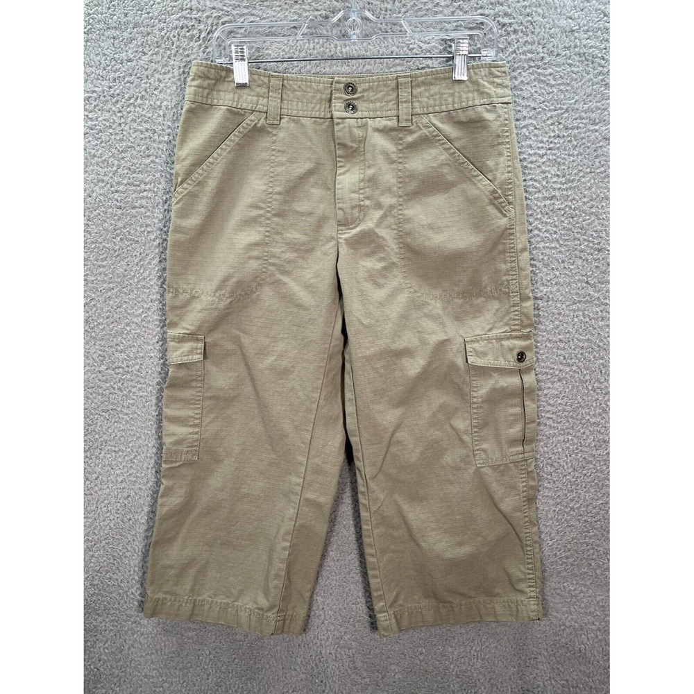 Gander Mountain Pants Womens 6 Green Ripstop Cargo Capri Outdoors Hiking Camping